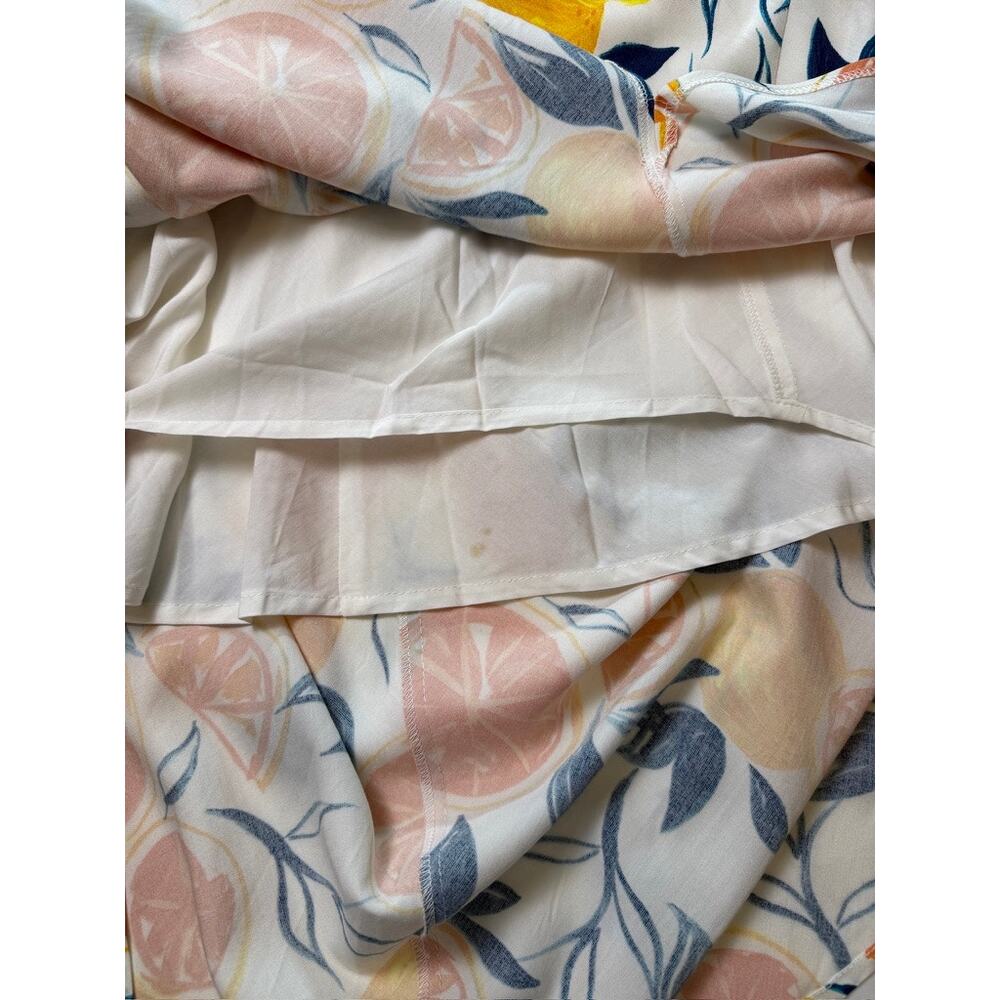 NWT Seven Wonders Citrus Print Marilla Midi Dress  Tie Strap Sundress Size XL - Picture 13 of 14